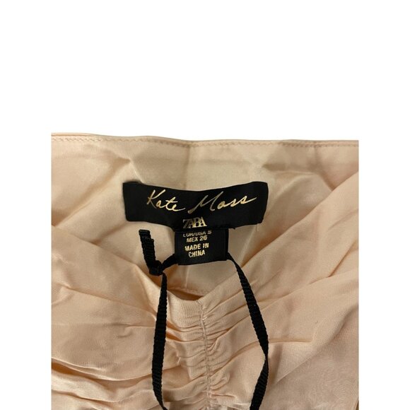 Zara Kate Moss Womens Maxi Skirt S pale pink Satin Blogger Fave 5344/202 NWT - Picture 8 of 16